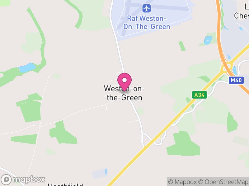 Map of Weston-on-the-Green, Cherwell