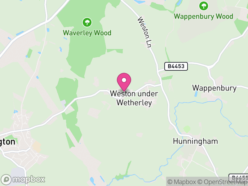 Map of Weston under Wetherley, Warwick
