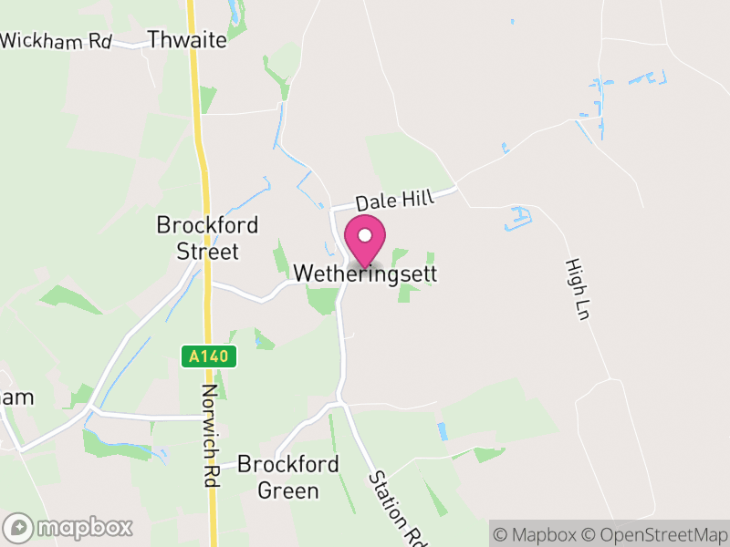 Map of Wetheringsett-cum-Brockford, Mid Suffolk