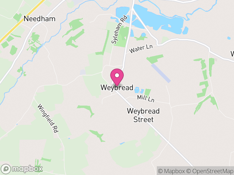 Map of Weybread, Mid Suffolk