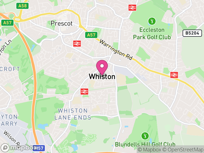 Map of Whiston, Knowsley