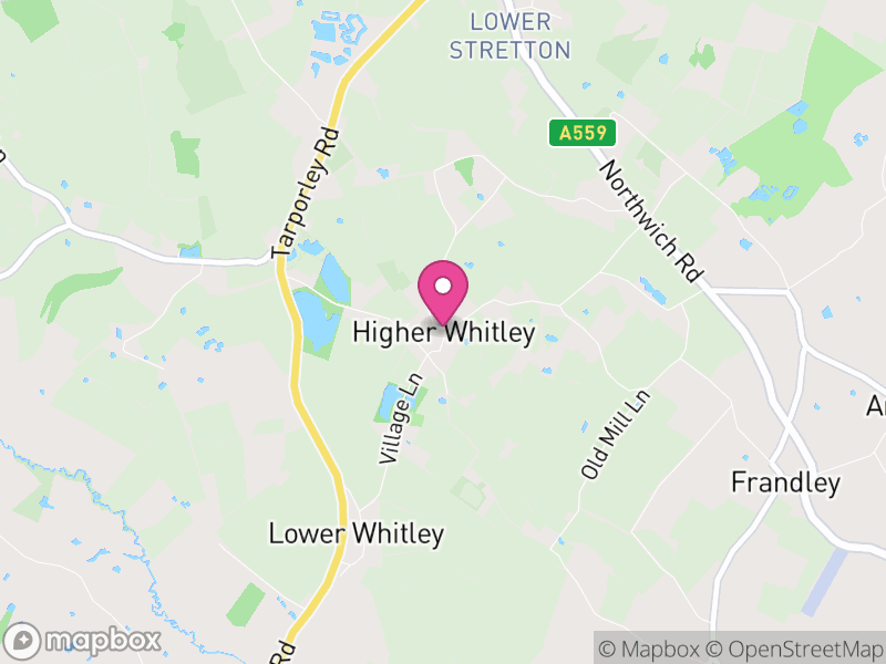 Map of Whitley, Cheshire West and Chester