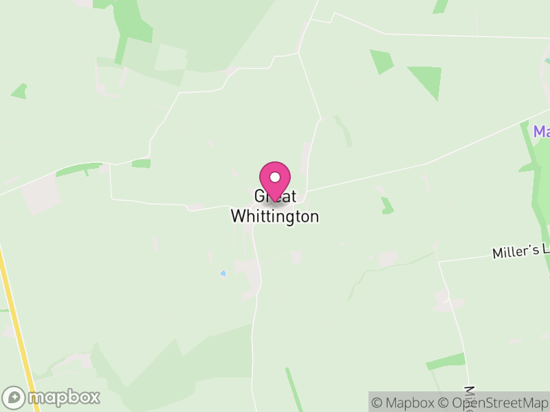 Map of Whittington, Northumberland