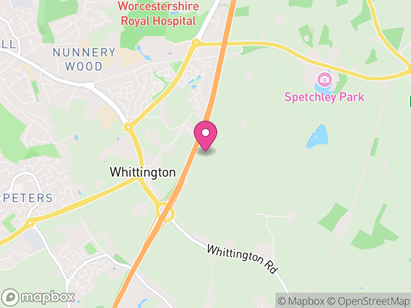 Map of Whittington, Wychavon