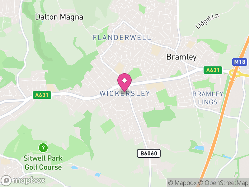 Map of Wickersley, Rotherham