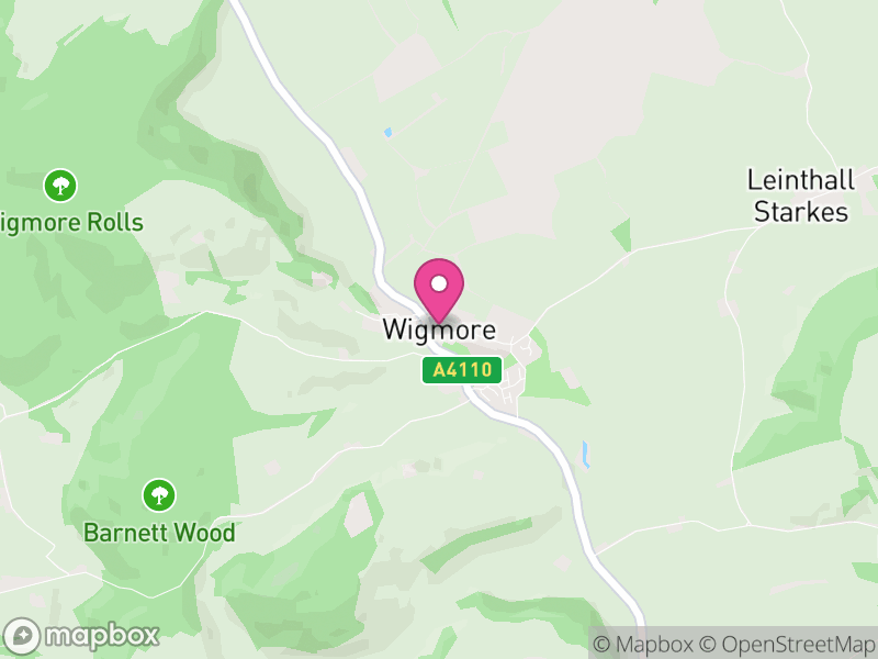Map of Wigmore, Herefordshire