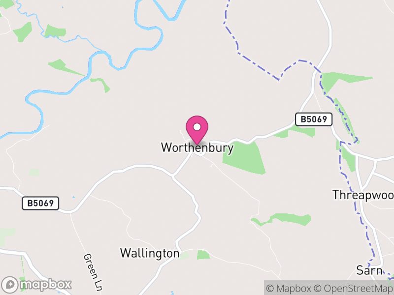 Map of Willington Worthenbury, Wrexham