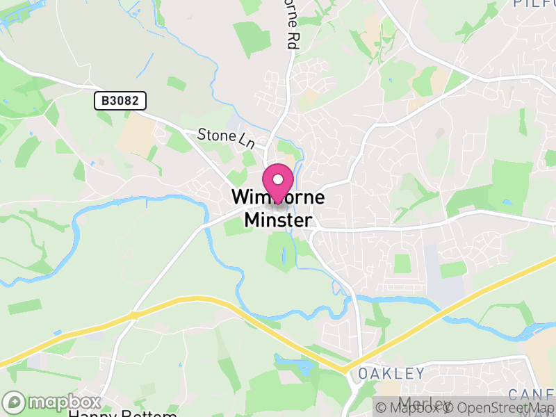 Map of Wimborne Minster, Dorset