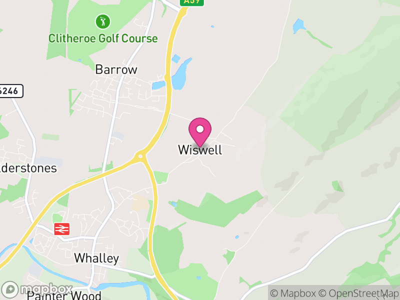 Map of Wiswell, Ribble Valley