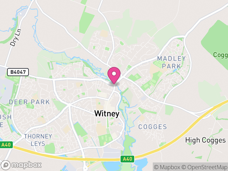 Map of Witney, West Oxfordshire