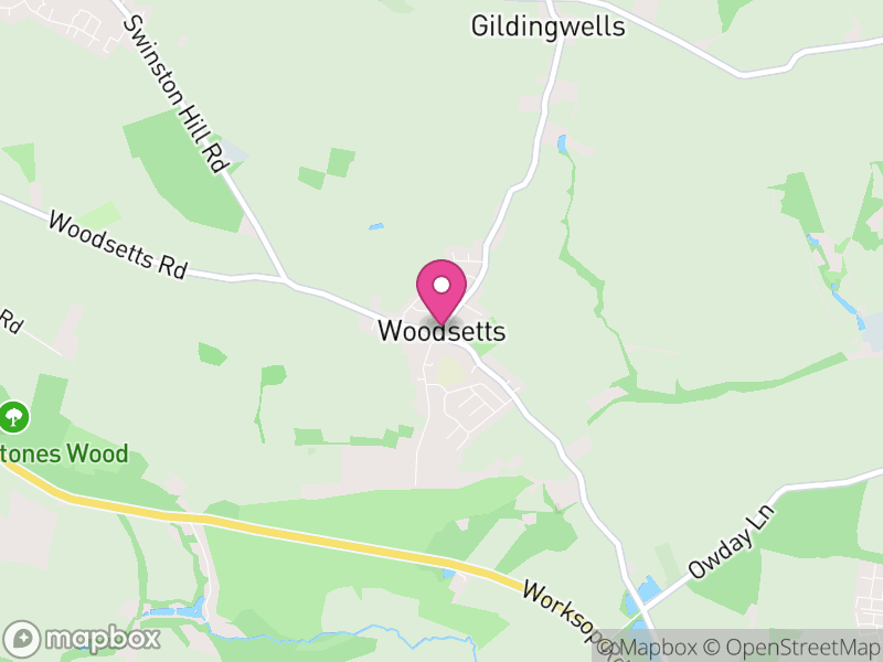 Map of Woodsetts, Rotherham