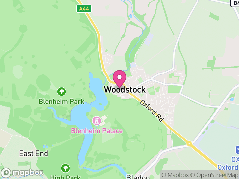 Map of Woodstock, West Oxfordshire