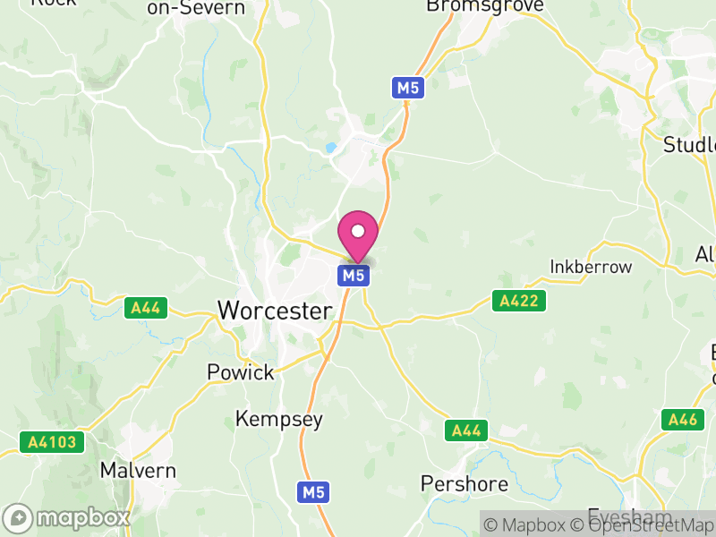 Map of Worcestershire, England
