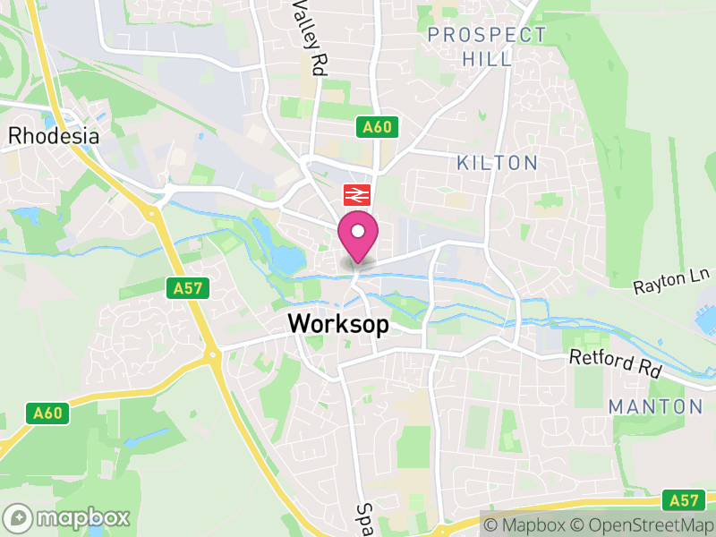 Map of Worksop, Bassetlaw