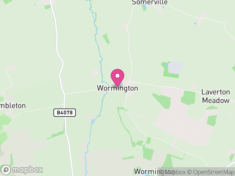 Map of Wormington, Tewkesbury