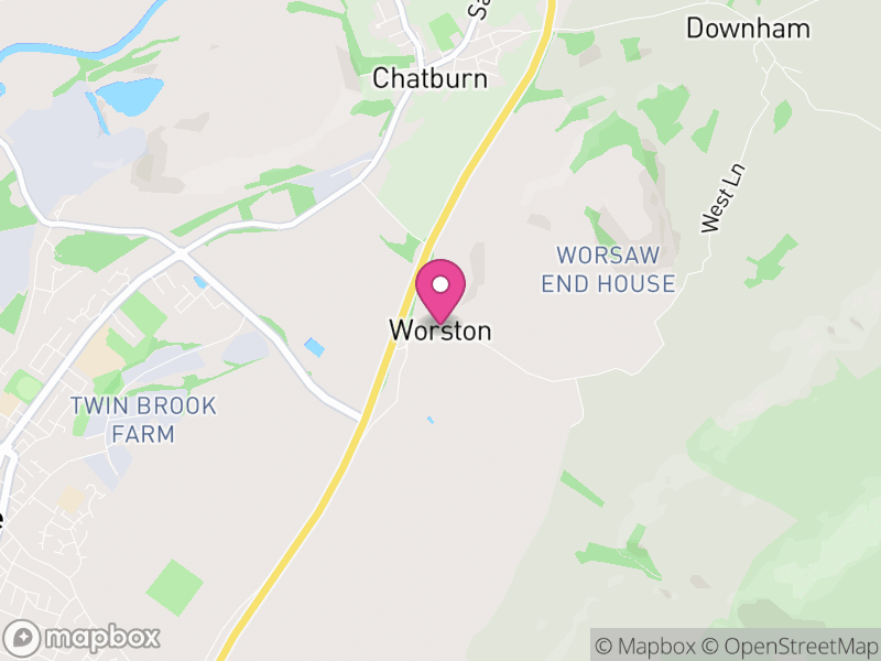 Map of Worston, Ribble Valley