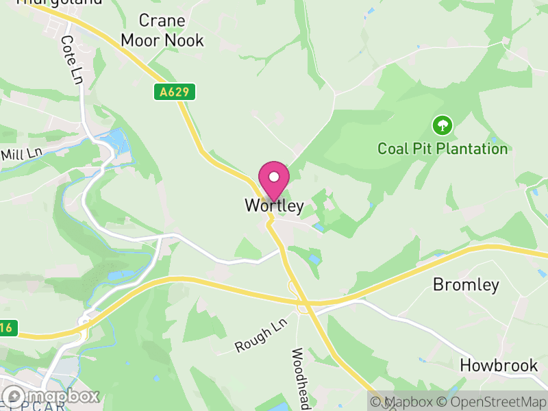 Map of Wortley, Barnsley