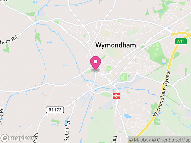 Map of Wymondham, South Norfolk