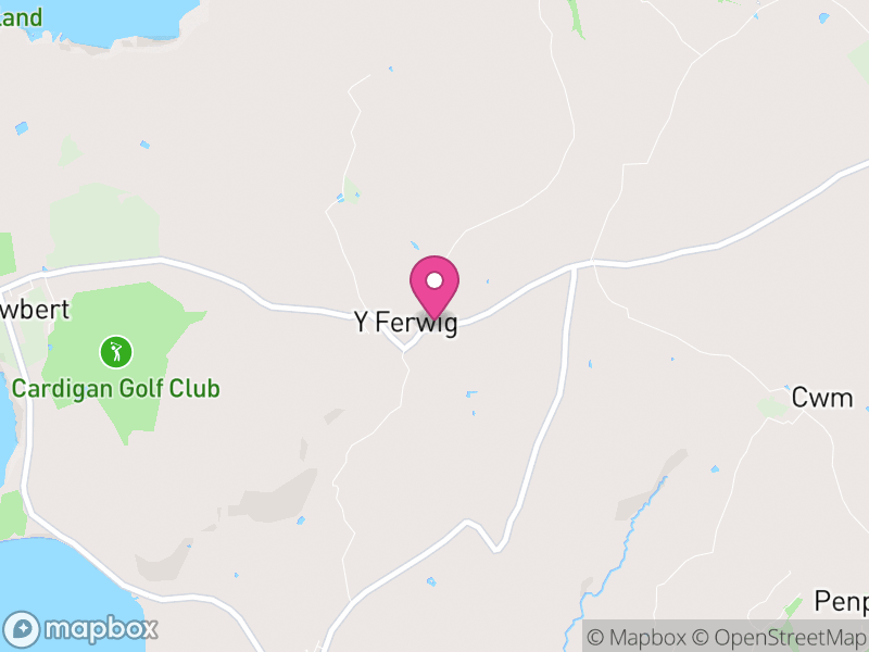 Map of Y Ferwig, Ceredigion