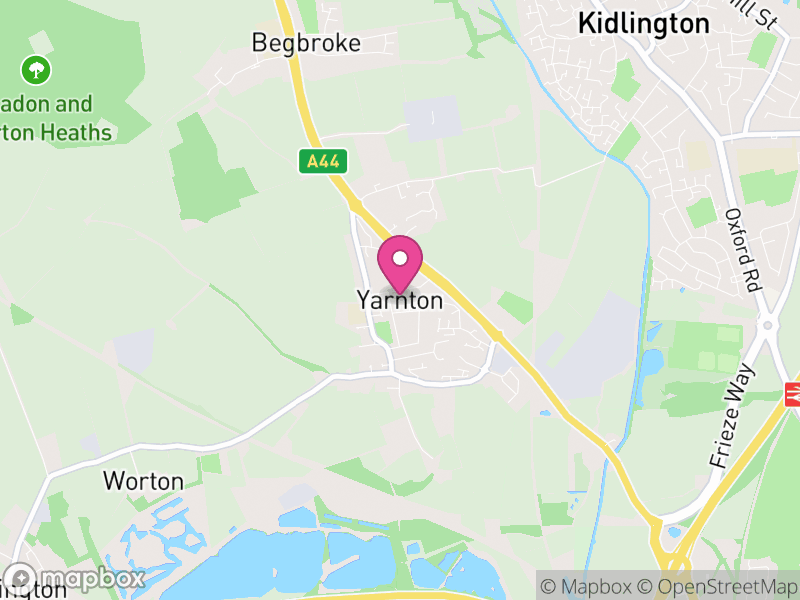 Map of Yarnton, Cherwell