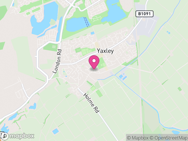 Map of Yaxley, Huntingdonshire, Cambridgeshire, England