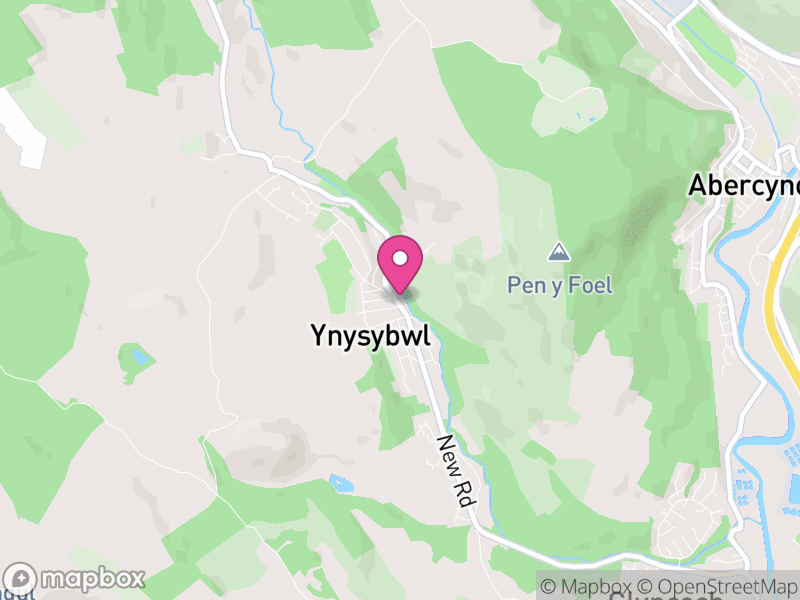 Map of Ynysybwl and Coed-y-cwm, Rhondda Cynon Taf, Cymru / Wales