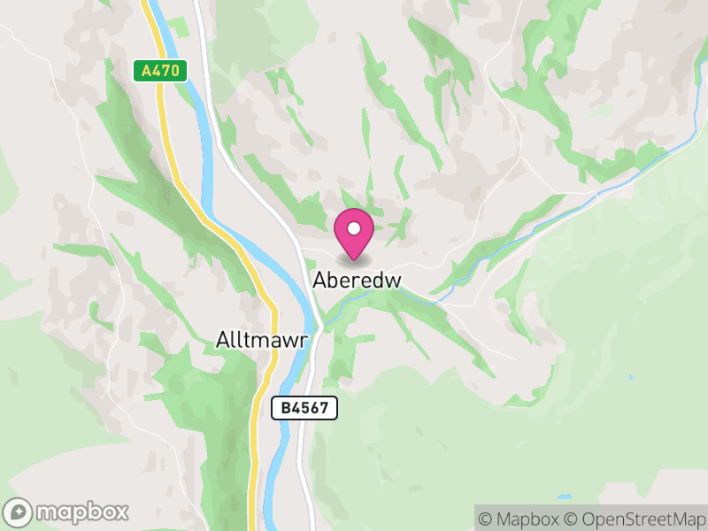 Map of Aberedw, Powys