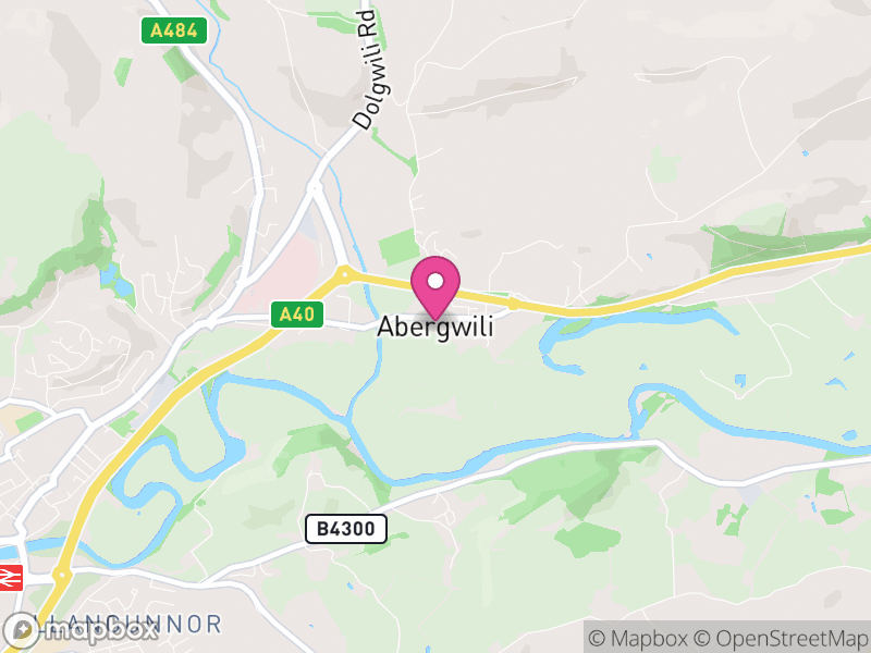 Map of Abergwili, Sir Gaerfyrddin / Carmarthenshire