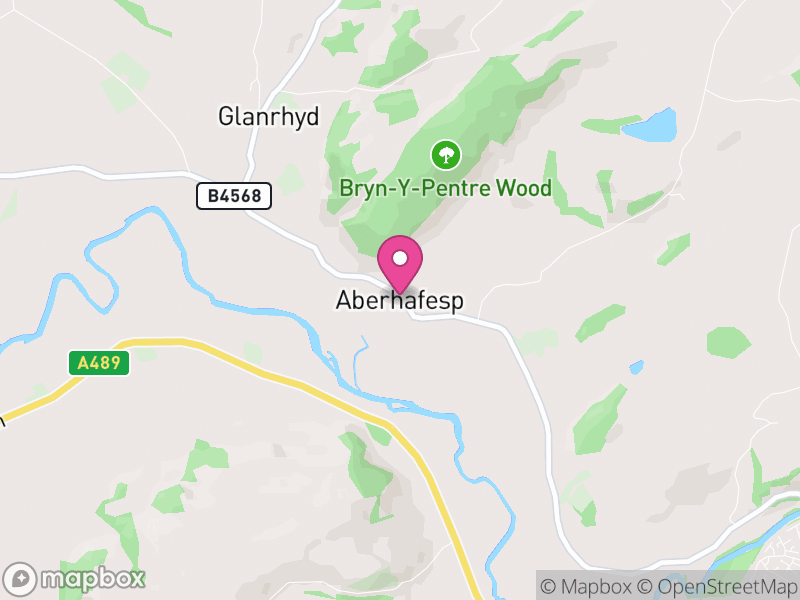 Map of Aberhafesp, Powys