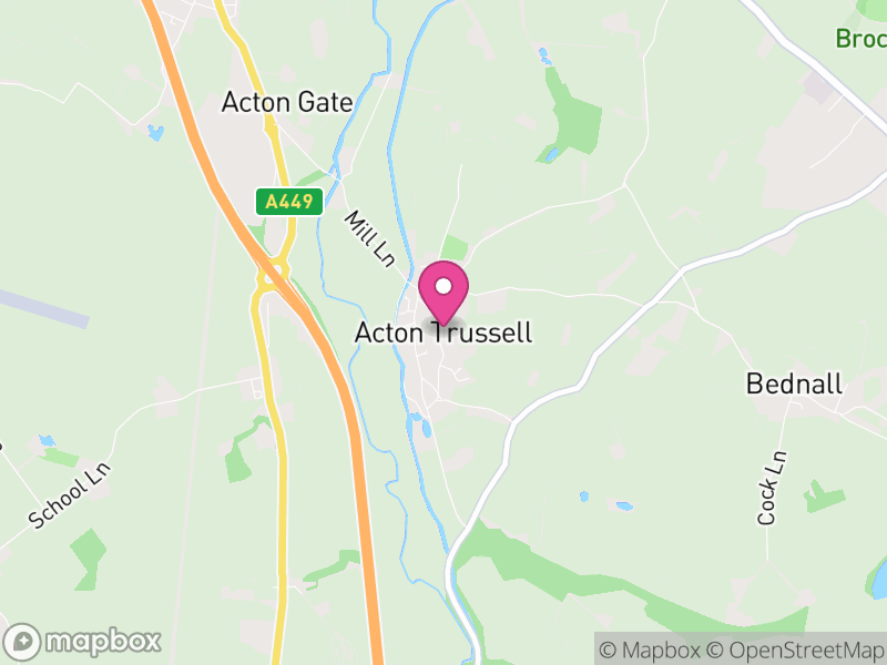 Map of Acton Trussell and Bednall, South Staffordshire