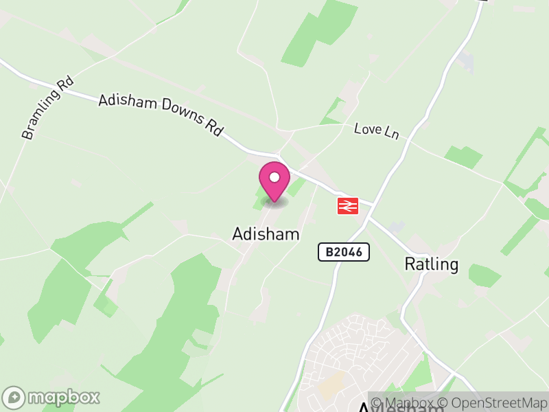 Map of Adisham, Canterbury