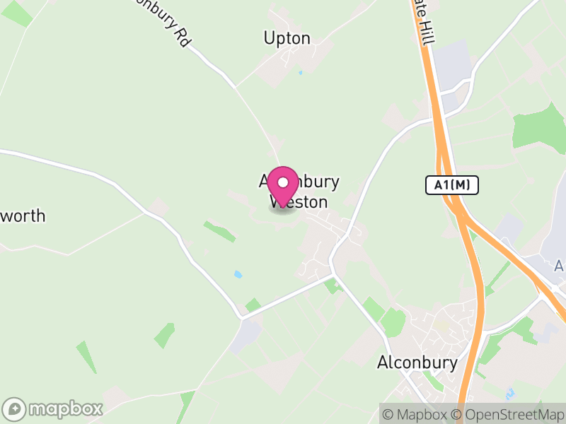 Map of Alconbury Weston, Huntingdonshire