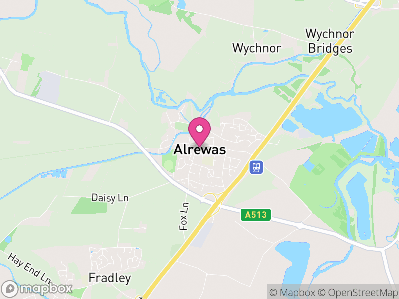 Map of Alrewas, Lichfield