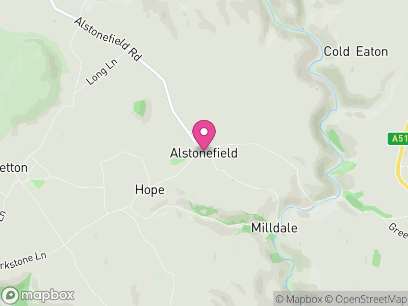 Map of Alstonefield, Staffordshire Moorlands