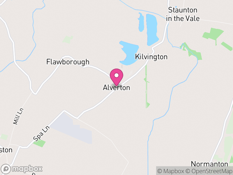Map of Alverton, Newark and Sherwood
