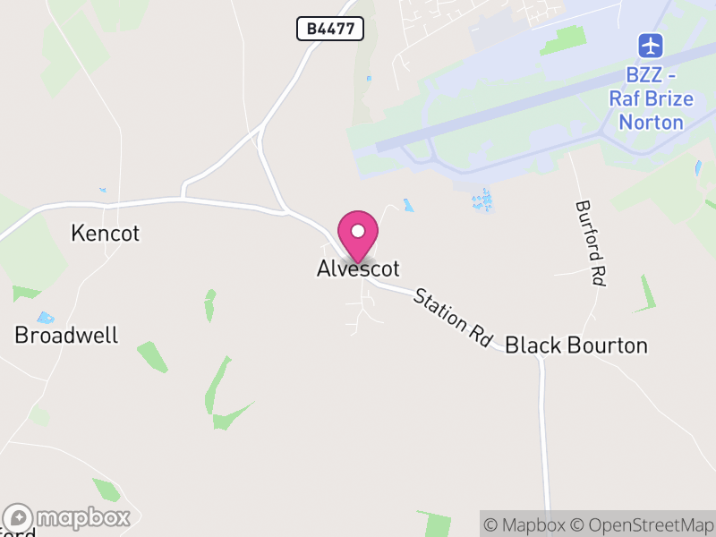 Map of Alvescot, West Oxfordshire