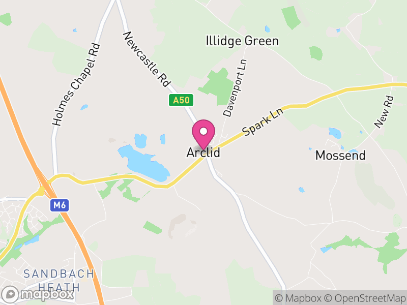 Map of Arclid, Cheshire East