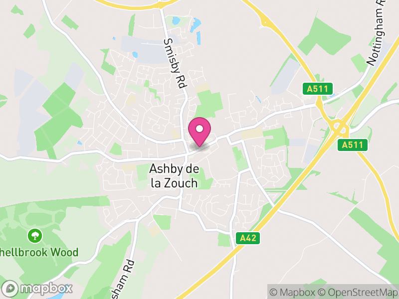 Map of Ashby-de-la-Zouch, North West Leicestershire