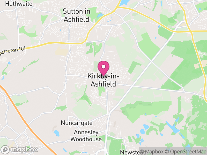 Map of Ashfield, Nottinghamshire