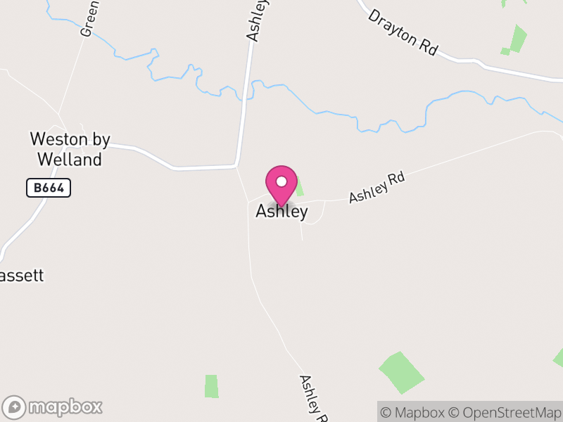 Map of Ashley, North Northamptonshire