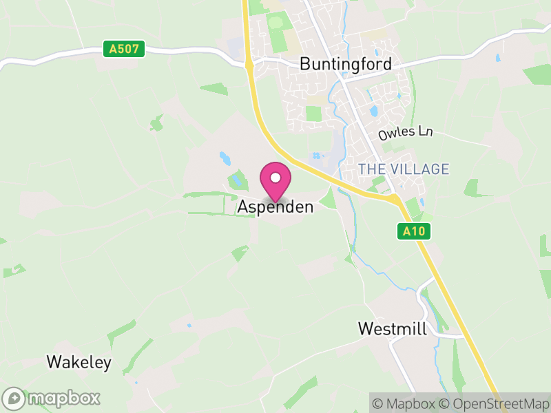 Map of Aspenden, East Hertfordshire
