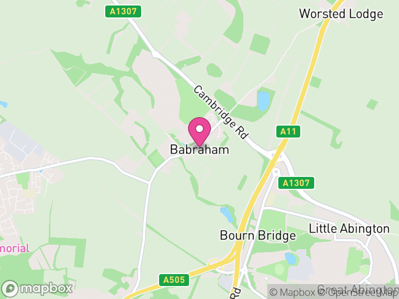 Map of Babraham, South Cambridgeshire