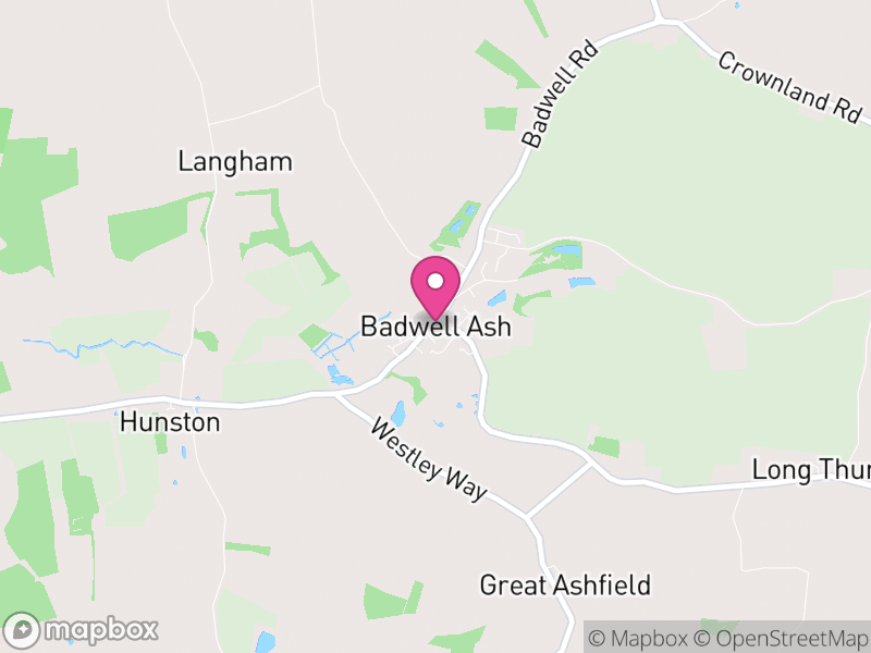 Map of Badwell Ash, Mid Suffolk