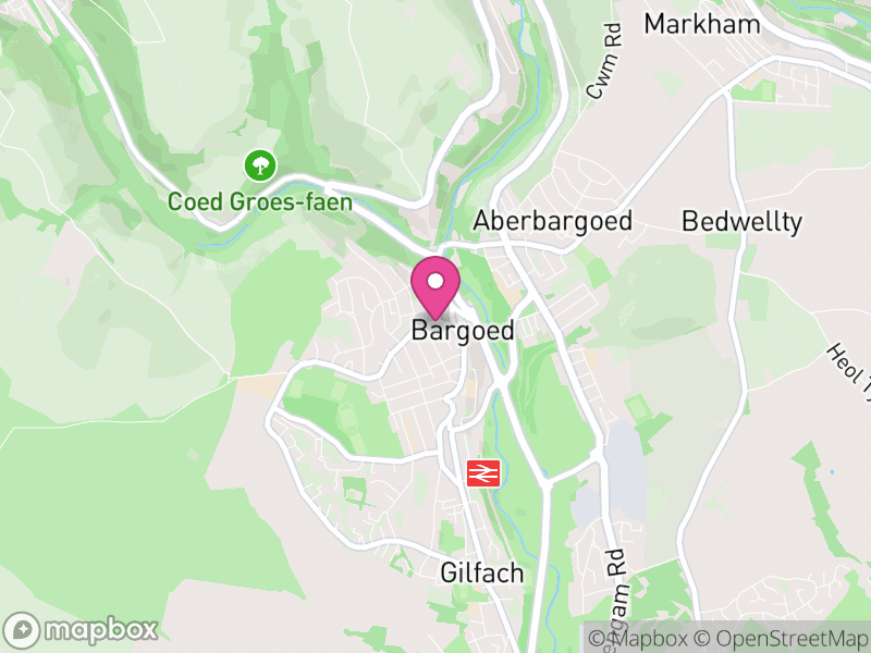 Map of Bargoed, Caerphilly