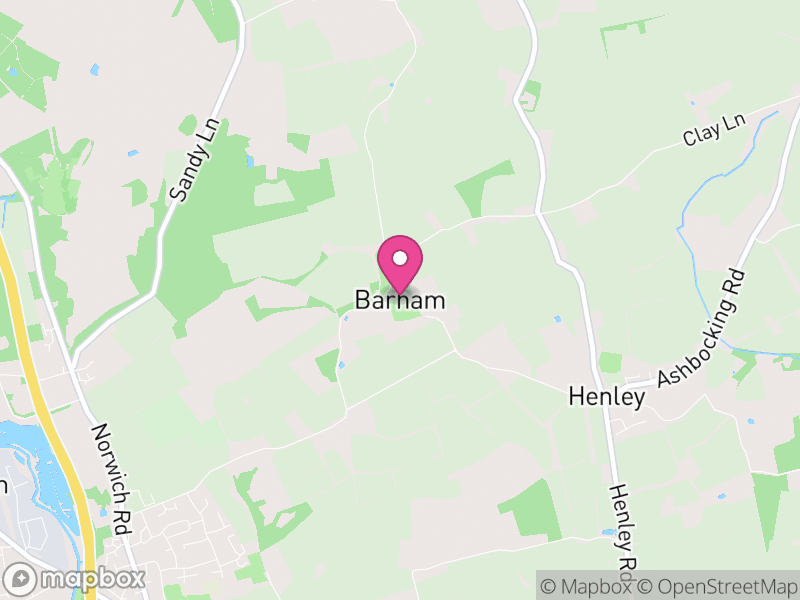 Map of Barham, Mid Suffolk