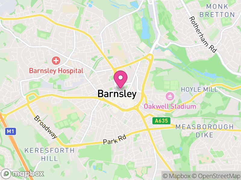 Map of Barnsley, South Yorkshire