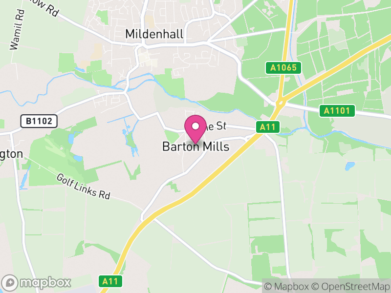 Map of Barton Mills, West Suffolk