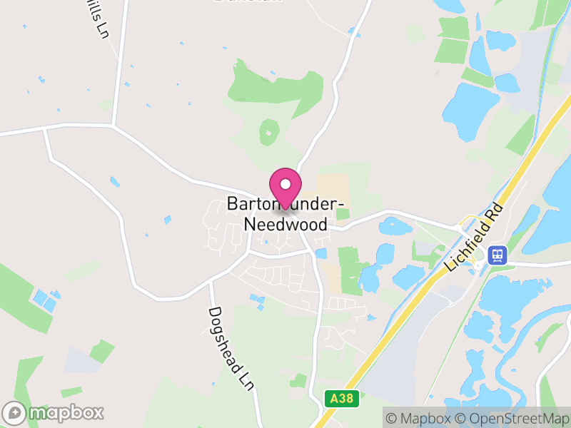 Map of Barton-under-Needwood, East Staffordshire