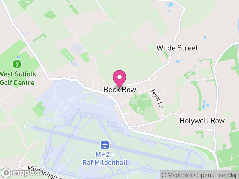 Map of Beck Row, Holywell Row and Kenny Hill