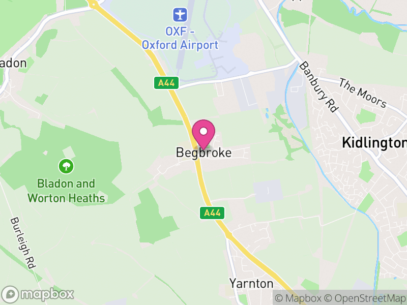 Map of Begbroke, Cherwell